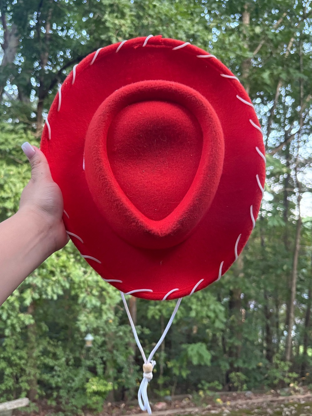 Kids Red Cowboy Hat with Chin Cord